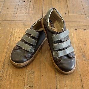 Old soles step markert brown leather sneakers